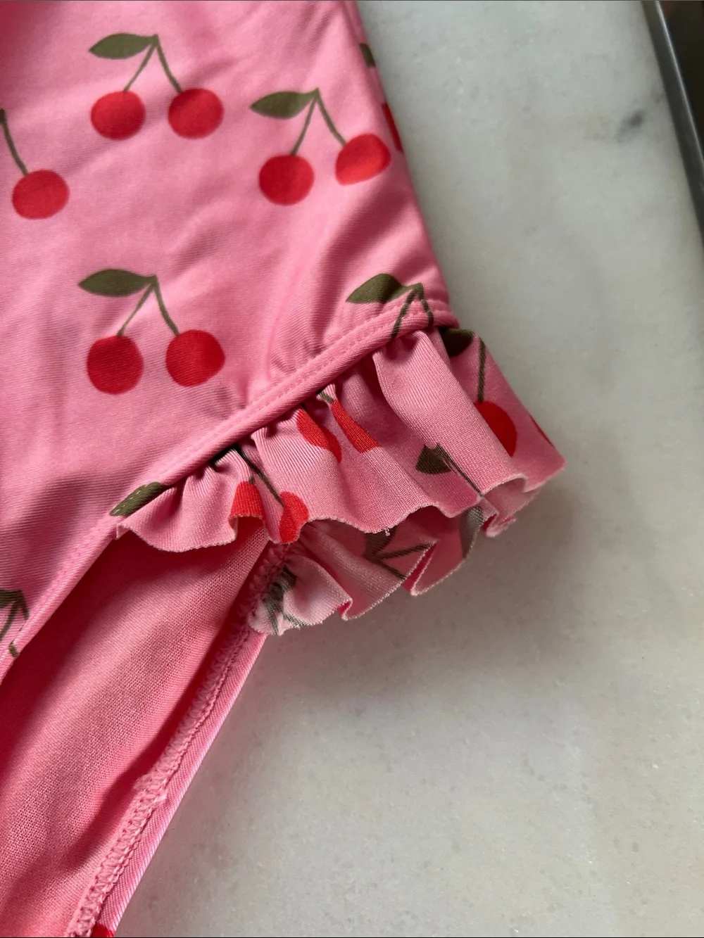 H&M Pink One-Piece Swimsuit with Red Cherry Print